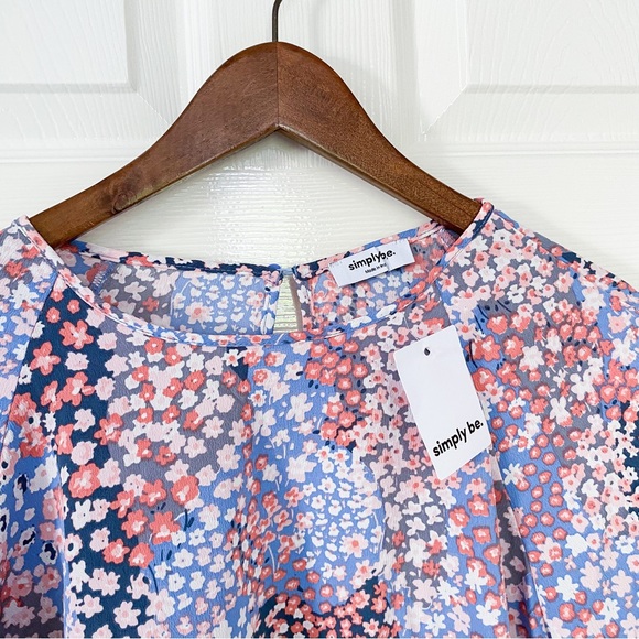 Simply Be Long Sleeve Peplum Blouse - Picture 2 of 4